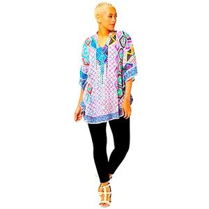 TOLANI Mandarin Collar Caftan Tunic